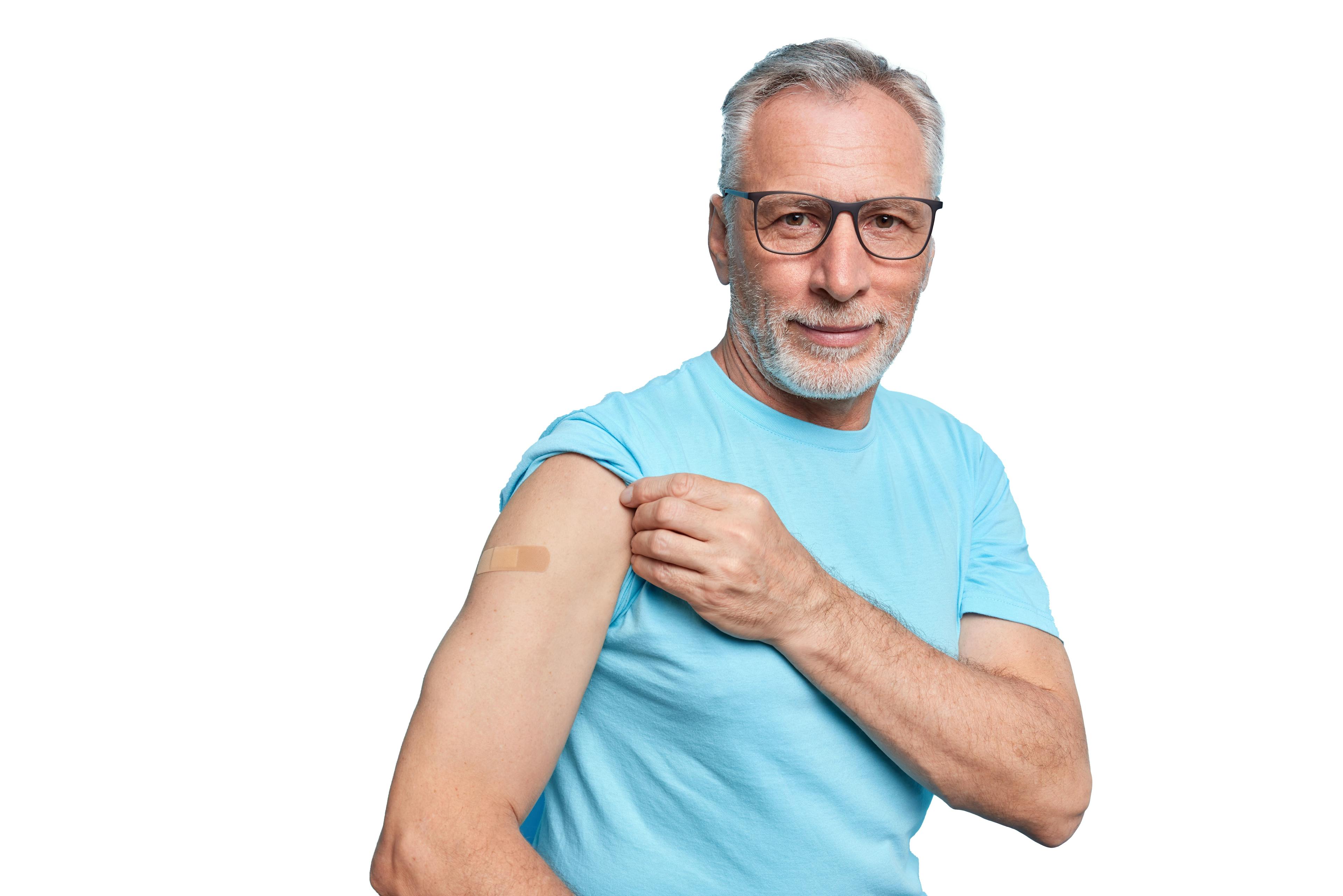 Does Medicare Pay for RSV Vaccine senior man bandaid on arm.jpg
