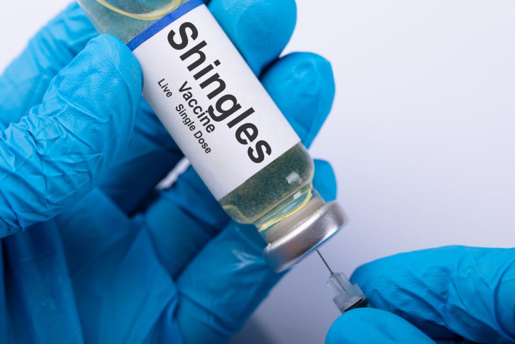 Needle into shingle vaccine 